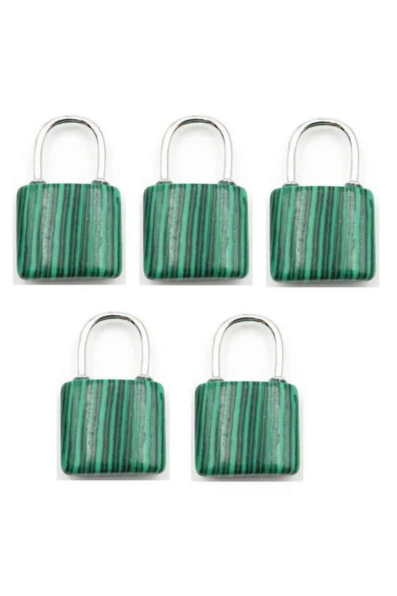 10pcs Malachite Stone Gems Lock Pendants Prism Magic Reiki Healing Amulet