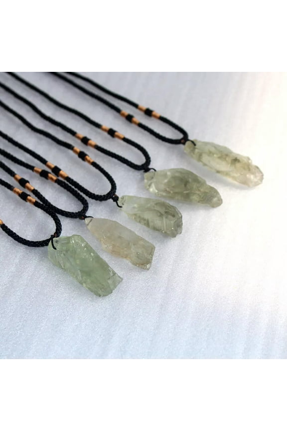10pcs Natural Quartz Crystal Necklace Green Creastly Flourite Stone Pendant Gift