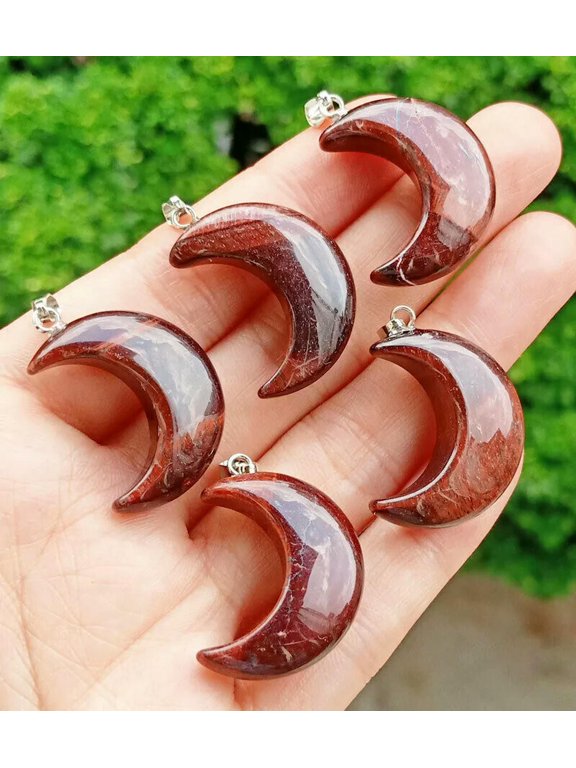 10pcs Red Tiger eye Gems stone Pendants Moon Chakra Reiki Healing Amulet Energy