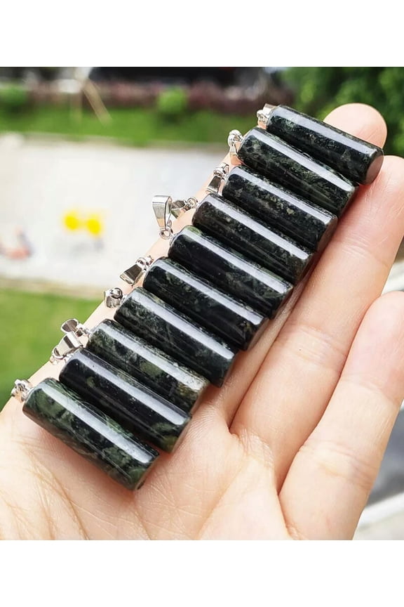 10pcs Rhyolite Rainforest Jasper stone Pendants Chakra Reiki Healing Amulet