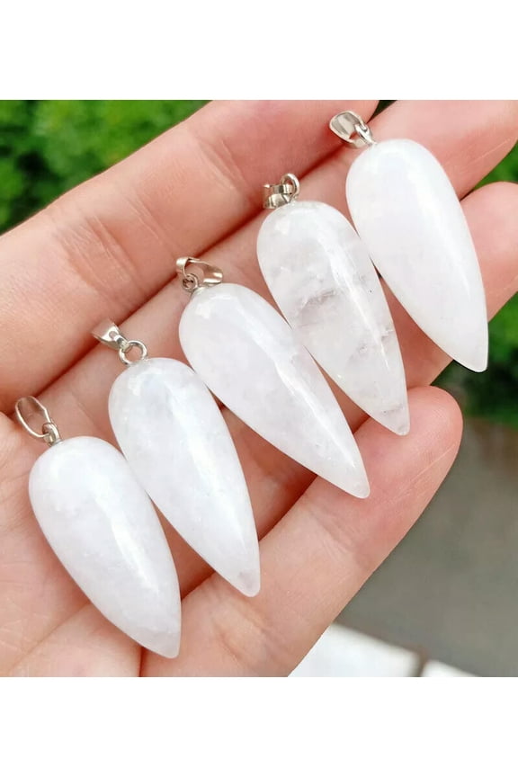 10pcs Rock Quartz Gems stone Bullet Pendants Prism Magic Reiki Healing Amulet