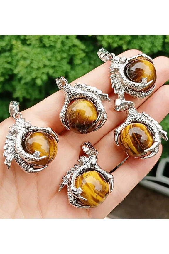 10pcs Tiger eye Stone Dragon Claw Pendants Power Energy Reiki Healing Amulet
