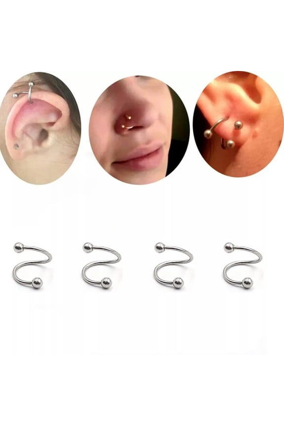 10pcs/lot S Shape Nose Ring Earring Lip Hoop Rings Piercing Jewelery-default