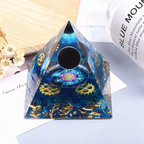K-KED 10x Orgonite Natural Obsidian Machinery Epoxy Reiki Tower Crystal Sphere Pyramid