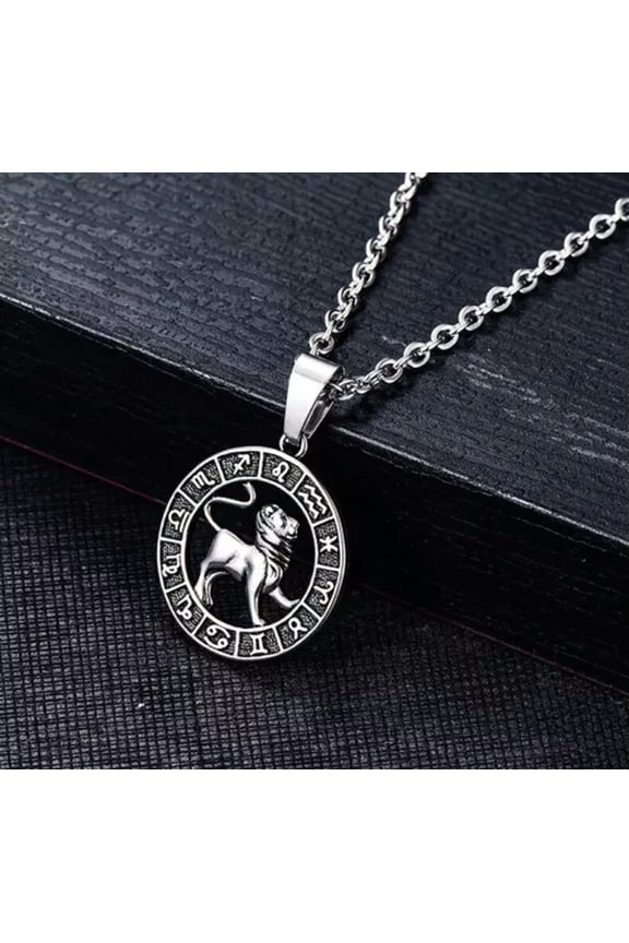 12 Constellations and Fate Stainless Steel Pendant (Excluding Chains)-Leo Silver