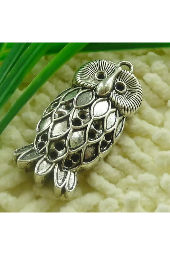 12 Pcs Tibetan Silver Hollow Out Owl Charms 55X35MM S1955 DIY Delicate Jewelry Making