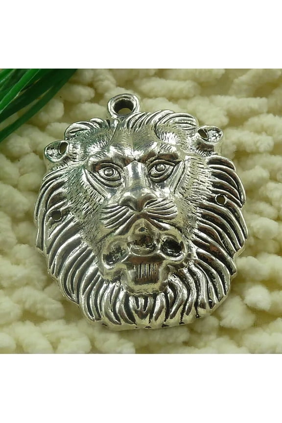 12 Pcs Tibetan Silver Lion Charms Pendant 55X44MM S2249 DIY Delicate Jewelry Making