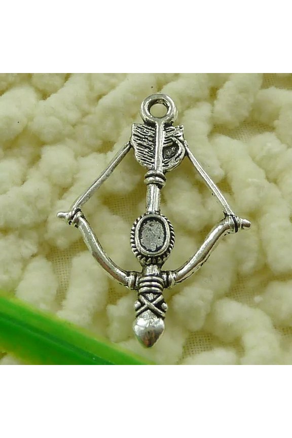 120 Pcs Tibetan Silver Bow Arrow Charms 36X25MM S3423 DIY Delicate Jewelry Making