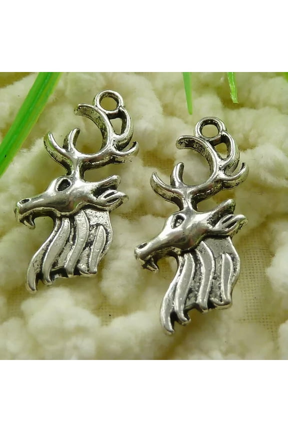 120 Pcs Tibetan Silver Deer Charms 26X12MM S1366 DIY Delicate Jewelry Making