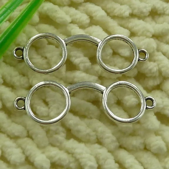 K-KED 120 Pcs Tibetan Silver Eyeglass Connectors 47X15MM S2769 DIY Delicate Jewelry Making