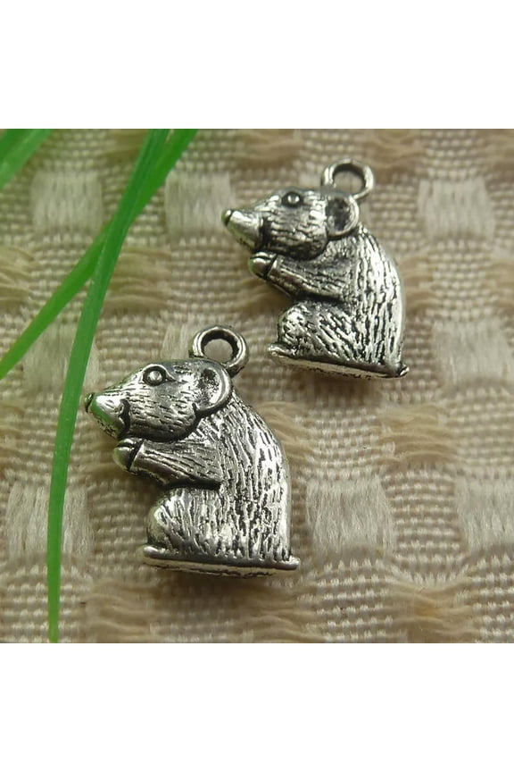 123 Pcs Tibetan Silver Mouse Charms Pendant 17X11X3MM S4406 DIY Delicate Jewelry Making