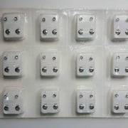 K-KED 12Pairs Colorful Crystal 316L Surgical Steel Ear Piercing Studs Earrings Jewelry-01# White 24Pcs