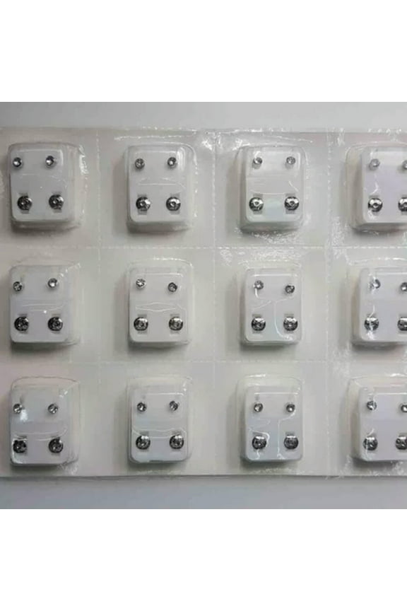 12Pairs Colorful Crystal 316L Surgical Steel Ear Piercing Studs Earrings Jewelry-01# White 24Pcs