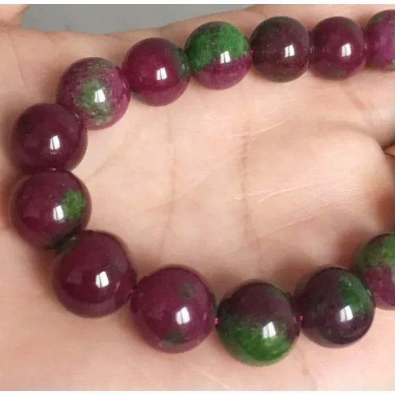 K-KED 12mm Multicolor Kunzite Gemstones Round Beads Stretch Bracelet 7.5" AAA