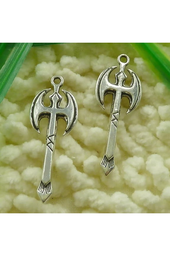 132 Pcs Tibetan Silver Axe Charms Pendant 37X14MM S1944 DIY Delicate Jewelry Making