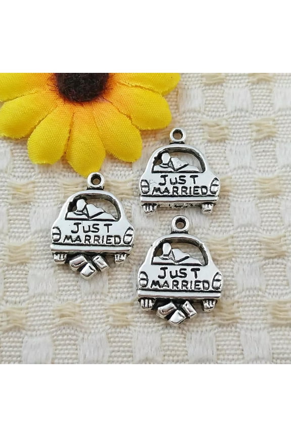 132 Pcs Tibetan Silver Just Married Charms Pendant 20X15MM S5303
