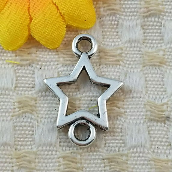 K-KED 132 Pcs Tibetan Silver star connectors 24x17 14x16MM S5249 DIY Delicate Jewelry Making