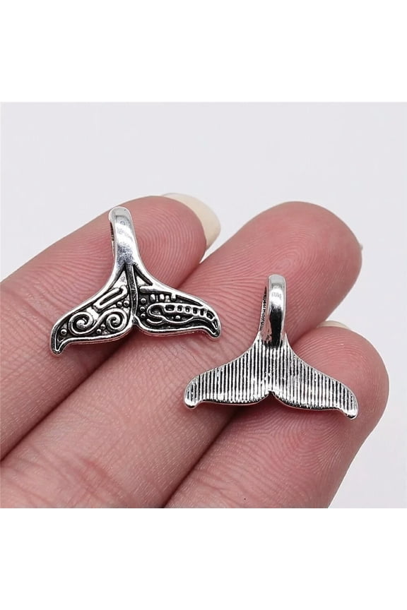 140 Pcs Antique Silver Whale tail Charms Pendant 20x17MM B15151