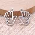 thumbnail image 1 of K-KED 140 Pcs Tibetan Silver Hand Charms Pendant 19x14mm Diy Making B16197, 1 of 3