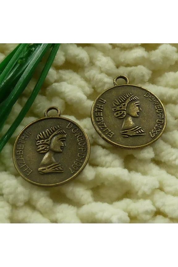 150 Pcs Bronze Plated Round Coin Charms Pendant 23X20MM S2269 DIY Delicate Jewelry Making