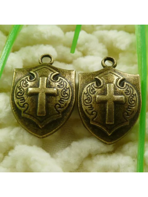 150 Pcs Bronze Plated Shield Charms Pendant 21X14MM S1857 DIY Delicate Jewelry Making