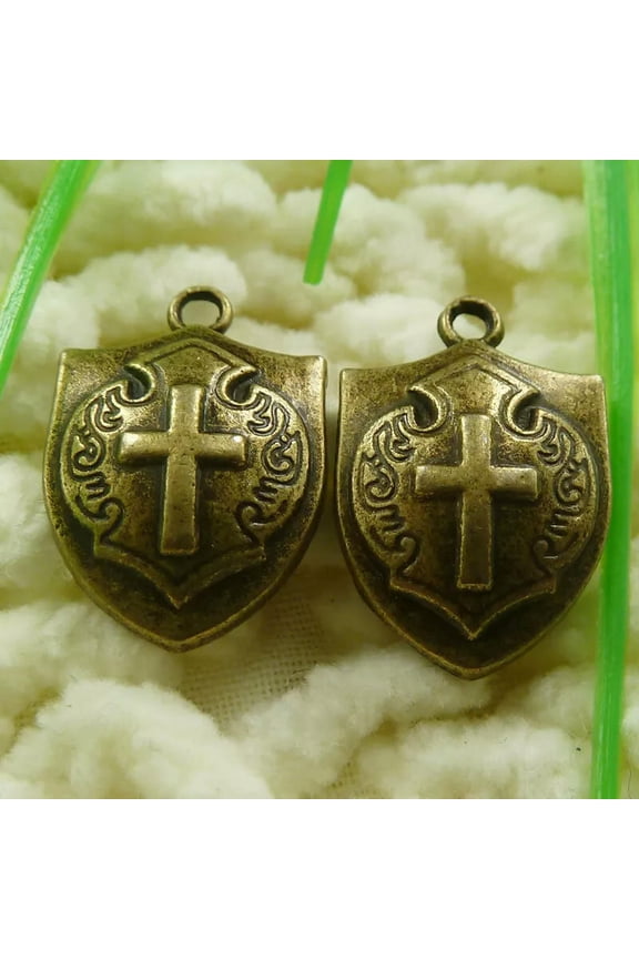 150 Pcs Bronze Plated Shield Charms Pendant 21X14MM S1857 DIY Delicate Jewelry Making