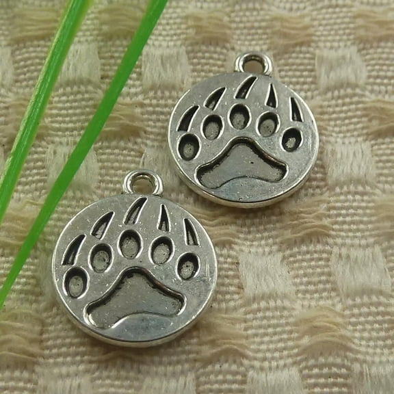 K-KED 150 Pcs Tibetan Silver Bear's-Paw Charms 18X15MM S4461 DIY Delicate Jewelry Making
