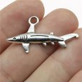 thumbnail image 1 of K-KED 160 Pcs Antique Silver shark Charms Pendant 36x20MM C10406, 1 of 4