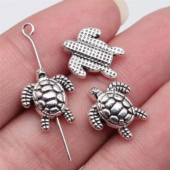 K-KED 160 Pcs Tibet Silver Tortoise Spacers 14X12MM B15122