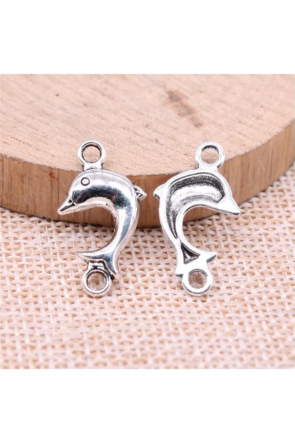 160 Pcs Tibetan Silver Dolphin Connectors 24x12MM Diy Delicate Jewelry Making C15280