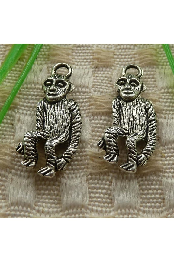 162 Pcs Tibetan Silver Monkey Charms Pendant 25X11MM S4087 DIY Delicate Jewelry Making