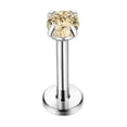 thumbnail image 1 of K-KED 16G Body Delicate Jewelry Nose Ring Stud Lip Bar Labret Fashion Piercing Cubic Zirconia -Champagne-1.2*8*2mm, 1 of 9