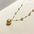 thumbnail image 1 of K-KED 18" Natural AAAA + South Sea Golden White Pearl Necklace Pendant 14k Gold Plated, 1 of 2