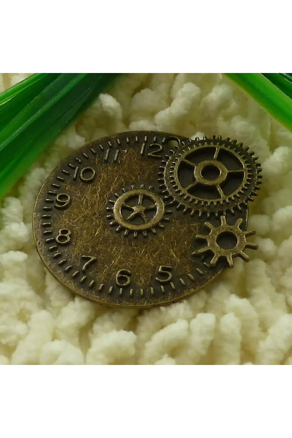 18 Pcs Bronze Plated Clock Charms Pendant 44X42MM S2987 DIY Delicate Jewelry Making