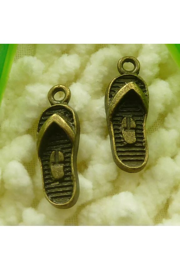 180 Pcs Bronze Plated Slipper Charms Pendant 22X8MM S2045 DIY Delicate Jewelry Making