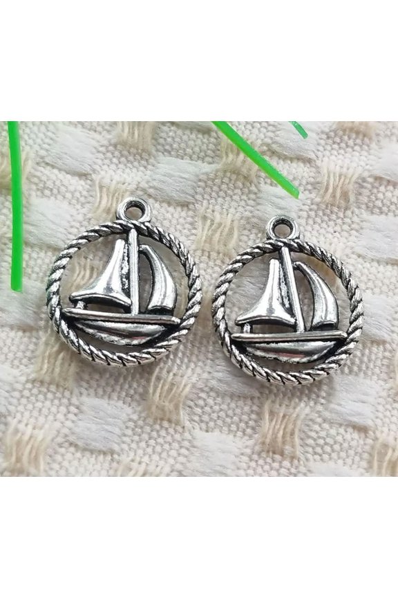 180 Pcs Tibetan Silver sailing boat Charms 19x16MM S4928 DIY Delicate Jewelry Making