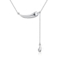 thumbnail image 1 of K-KED 18K Gold Plated Elegant And Cool Two Layers Teardrop Pendant Necklace For Women-White Gold Plated, 1 of 7