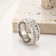 thumbnail image 1 of K-KED 18k Gold Plated 2-rows Crystal Band Ring Womens Mens Wedding Delicate Jewelry Accessories-Silver-8, 1 of 9