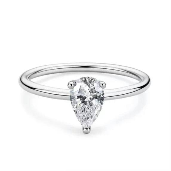 K-KED 1CT D Color Real Moissanite Solitaire Engagement Ring 925 Silver GRA Certificate