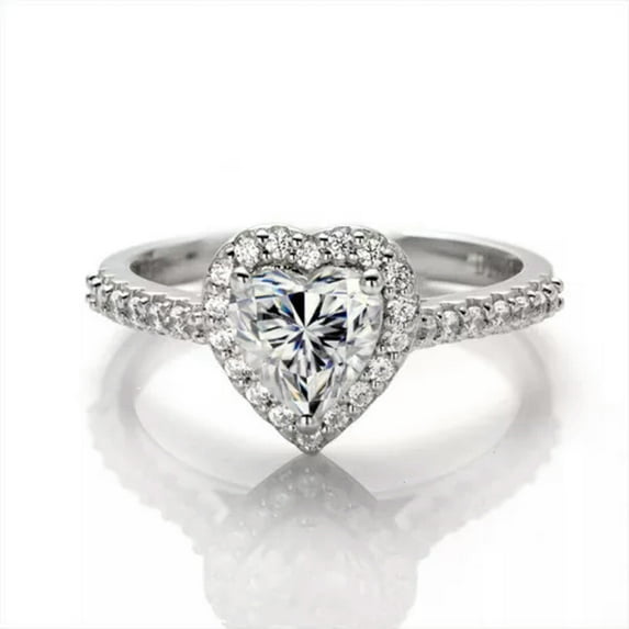 K-KED 1CT Real Moissanite Halo Engagement Rings for Women D Color GRA Certificate
