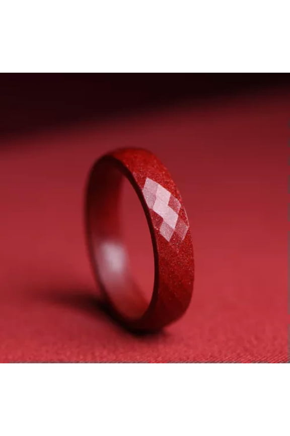 1PC Cinnabar Ring Feng Shui Wealth Prosper Bring Luck Prosperity Attract Jewelry-B-17mm