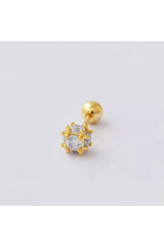 1PC Fashion Barbell Square Ear Cartilage Piercing Stud Sexy Women Delicate Jewelry Gift-gold