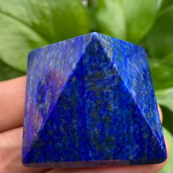 K-KED 1PC Natural lapis lazuli Quartz Pyramid Carved Crystal Point Reiki healing 40mm