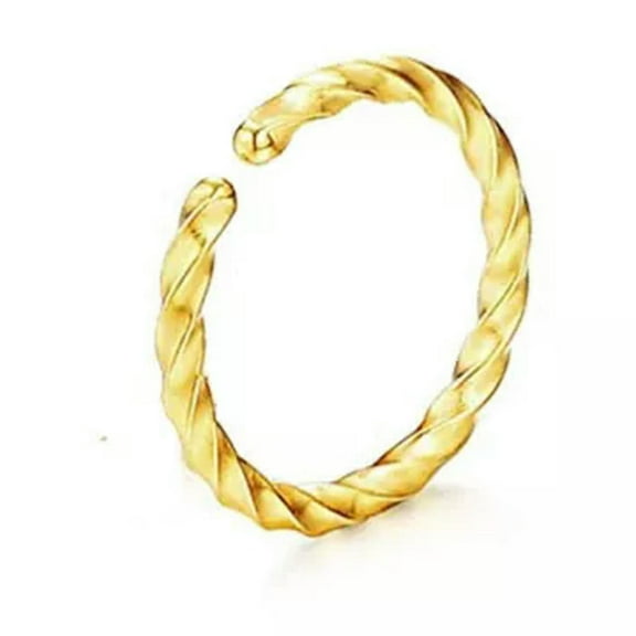 K-KED 1PC Nostril Earring Fake Piercing Nose Ring Clip Cuff Fashion Delicate Jewelry Women Ring-Gold-8mm