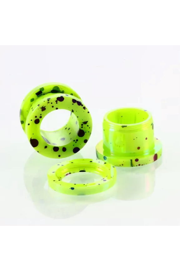 1PC Thick Acrylic Ear Skin Ear Tunnels Plugs Earskin Earlets Gauges Flesh Gauge-light green-8mm