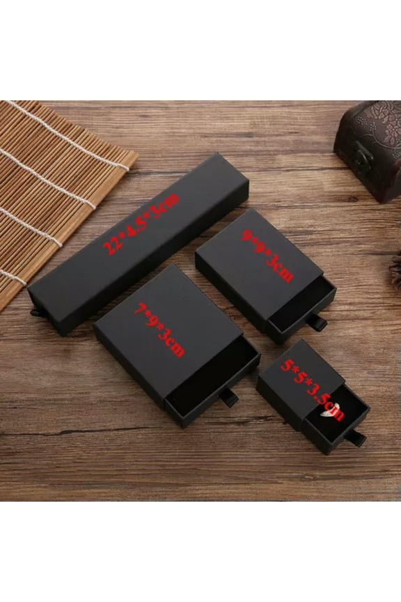 1PCS Gift Box Drawer Type Delicate Jewelry Box Necklace Bracelet Box For Mens and Womens/-black-22*4.5*3cm