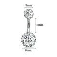 thumbnail image 1 of K-KED 1PCS Surgical Steel Belly Button Rings Clear CZ Navel Rings Belly Rings Piercing-Silver Four-jaw, 1 of 9