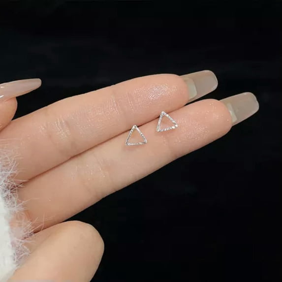 K-KED 1Pair Silver Color Simple Small Stud Earrings For Women Fashion Piercing Jewe:yq-4