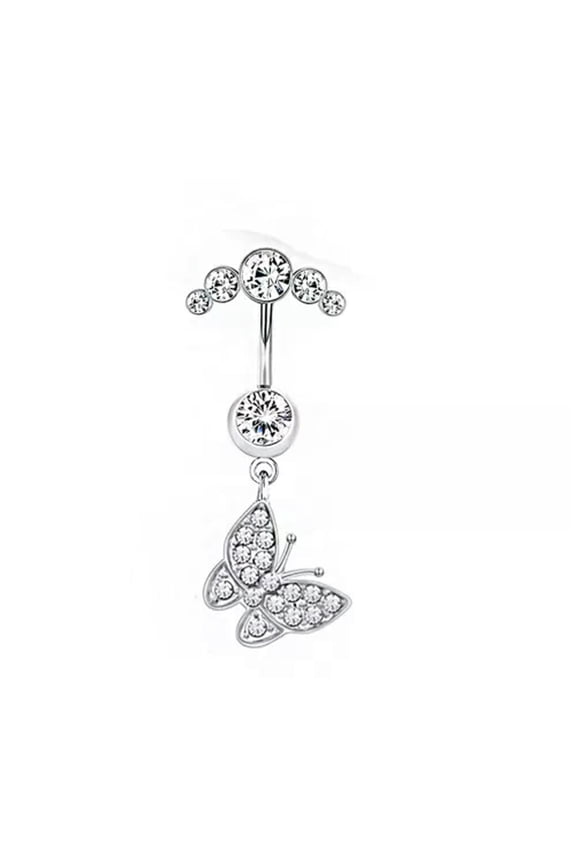1Pc Crystal Navel Ring Bell Button Ring Body Delicate Jewelry Sexy Beach Piercing US-10