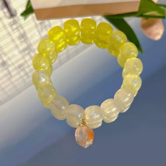 K-KED 1Pc Glow In The Dark Beaded Bracelet Women Bracelet Stackable Bracelet Crafted-Yellow
